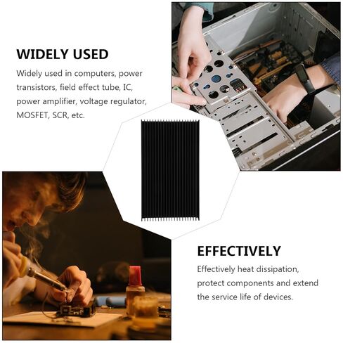 BESPORTBLE Aluminum Heat Sink Chip Radiator 69x27x120mm High Efficiency Cooling Fin for Electronic Components Black Suitable for Led, Ic, Semiconductor Cooling in Computer and Router in Kuwait