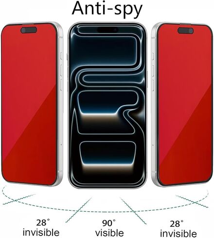 2 حزمة من الزجاج المقسى المضاد للخصوصية باللون الأزرق لهاتف iPhone 17 Pro Max واقي شاشة مضاد للتجسس مضاد للرؤية متدرج ملون 6.9 بوصة in Saudi Arabia