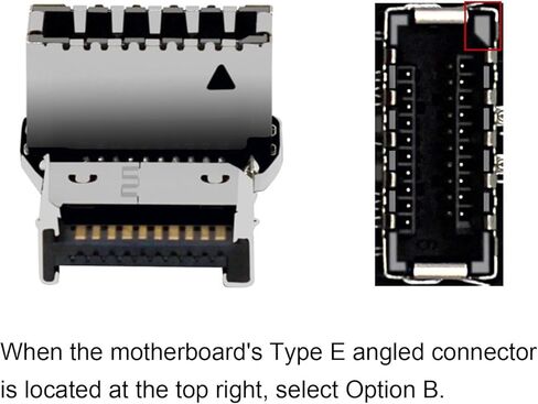 محول USB من النوع E بزاوية قائمة، محول رأس USB3.1 من النوع E، محول رأس مرفق التوجيه 90 درجة للوحة الأم للكمبيوتر باللون الأسود (PH76EE-B) in Saudi Arabia
