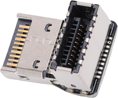 محول USB من النوع E بزاوية قائمة، محول رأس USB3.1 من النوع E، محول رأس مرفق التوجيه 90 درجة للوحة الأم للكمبيوتر باللون الأسود (PH76EE-B) in Saudi Arabia