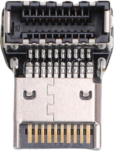 محول USB من النوع E بزاوية قائمة، محول رأس USB3.1 من النوع E، محول رأس مرفق التوجيه 90 درجة للوحة الأم للكمبيوتر باللون الأسود (PH76EE-B) in Saudi Arabia