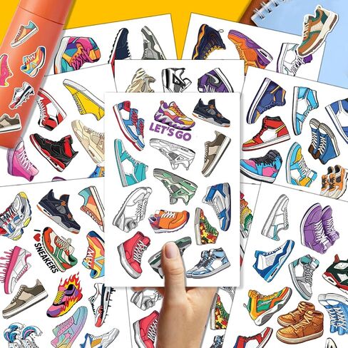 100pcs Sneaker Stickers – Colorful Shoe Decals for Sneakerheads, Laptop, Water Bottle, Skateboard, Luggage – Cool Vinyl Sneaker Sticker Set for Teens & Adults, Waterproof, Trendy Shoe Lover in Saudi Arabia