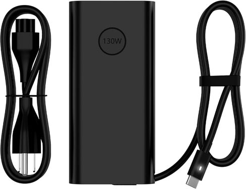 شاحن USB C 130 واط 100 واط 65 واط متوافق مع Dell 14 16 Premium DA14250 DA16250، Pro 13 14 Premium PA14250 PA13250، Pro Max 14 16 Premium MA14250 MA16250 - محول طاقة تيار متردد من النوع C in Kuwait