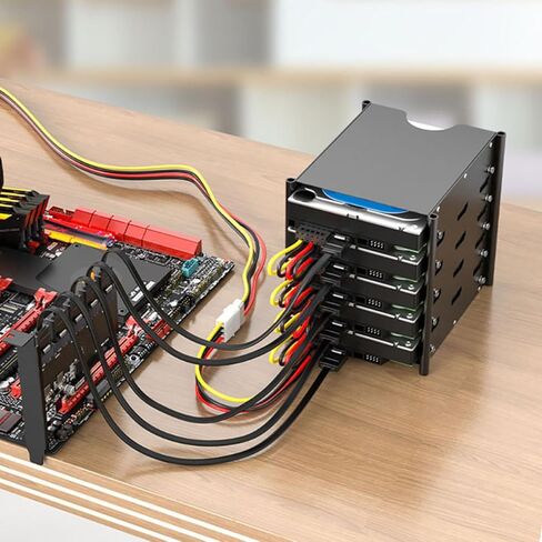 ARTIBETTER 4-pin ذكر إلى 15-pin أنثى محول سلك الطاقة لمحرك الأقراص الصلبة ومحرك الأقراص الضوئية مزود الطاقة كابل مقسم الأسلاك المسطحة لمحركات الأقراص الداخلية in Saudi Arabia