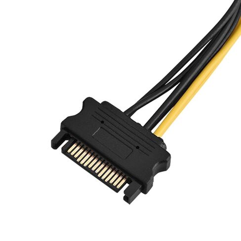 SATA to PCIE Power Adapter Cable Premium Quality 15Pin Male to 8Pin Female Converter for Video Card Power Supply Upgrade High Current Transfer Computer Accessories (Single SATA 0.2 Meters) in Saudi Arabia