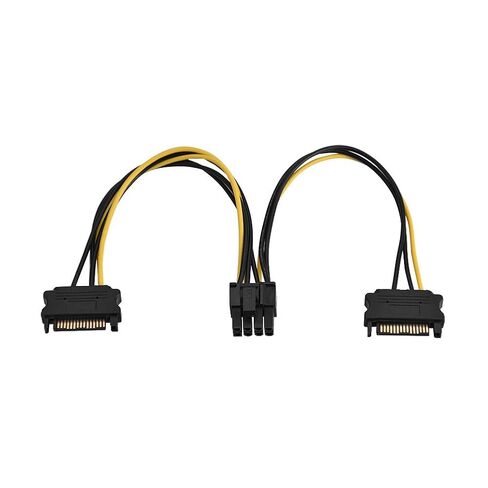 كابل محول الطاقة SATA إلى PCIE عالي الجودة محول 15Pin ذكر إلى 8Pin أنثى لإمداد طاقة بطاقة الفيديو ترقية ملحقات الكمبيوتر ذات النقل العالي الحالي (Dual SATA 0.2m) in Saudi Arabia