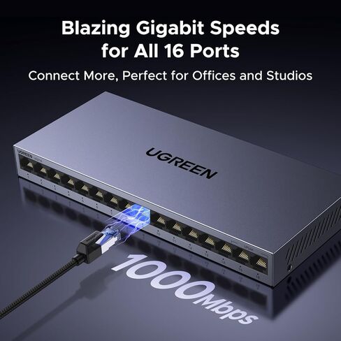 UGREEN USB C to Ethernet Adapter Bundle with 16 Port Gigabit Switch in Kuwait