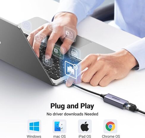 UGREEN USB C to Ethernet Adapter Bundle with 16 Port Gigabit Switch in Kuwait