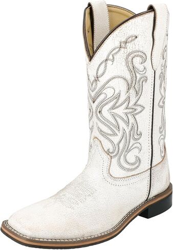 Smoky Mountain Western Boots Womens Georgia Leather Antique White 6418 in Saudi Arabia
