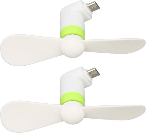 مروحة الهاتف الذكي CHICIRIS Mini 2 في 1 متوافقة مع واجهات Micro USB من النوع C، أبيض ناعم in Kuwait