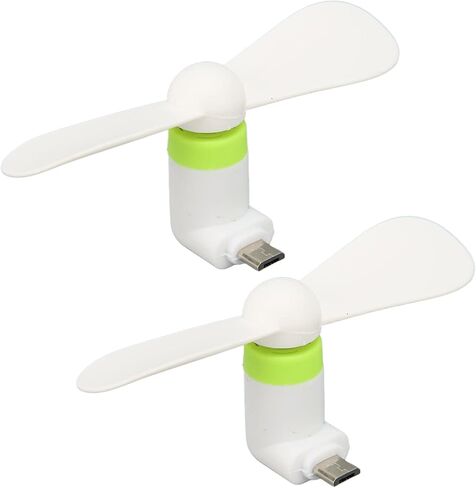مروحة الهاتف الذكي CHICIRIS Mini 2 في 1 متوافقة مع واجهات Micro USB من النوع C، أبيض ناعم in Kuwait