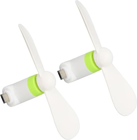 مروحة الهاتف الذكي CHICIRIS Mini 2 في 1 متوافقة مع واجهات Micro USB من النوع C، أبيض ناعم in Kuwait