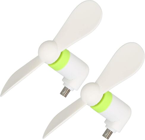 مروحة الهاتف الذكي CHICIRIS Mini 2 في 1 متوافقة مع واجهات Micro USB من النوع C، أبيض ناعم in Kuwait
