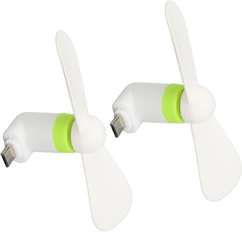 مروحة الهاتف الذكي CHICIRIS Mini 2 في 1 متوافقة مع واجهات Micro USB من النوع C، أبيض ناعم in Kuwait