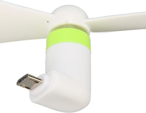 مروحة الهاتف الذكي CHICIRIS Mini 2 في 1 متوافقة مع واجهات Micro USB من النوع C، أبيض ناعم in Kuwait