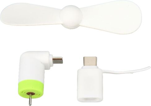 مروحة الهاتف الذكي CHICIRIS Mini 2 في 1 متوافقة مع واجهات Micro USB من النوع C، أبيض ناعم in Kuwait