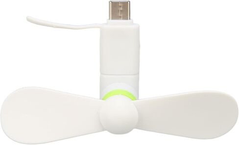 مروحة الهاتف الذكي CHICIRIS Mini 2 في 1 متوافقة مع واجهات Micro USB من النوع C، أبيض ناعم in Kuwait