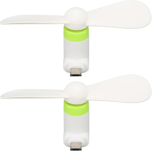 مروحة الهاتف الذكي CHICIRIS Mini 2 في 1 متوافقة مع واجهات Micro USB من النوع C، أبيض ناعم in Kuwait