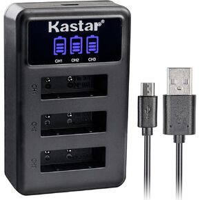 بطارية Kastar NP-BX1 وشاحن USB ثلاثي LCD متوافق مع سوني HDR-PJ240E، HDR-PJ270، HDR-PJ270E، HDR-PJ405، HDR-PJ410، HDR-PJ440، كاميرا تسجيل فيديو ZV-1، كاميرا تسجيل فيديو ZV-1F in Kuwait
