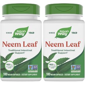 Nature's Way Herbal Neem Leaf, Traditional Ayurvedic Intestinal Remedy*, 100 Vegan Capsules in Saudi Arabia