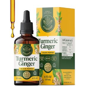Turmeric Ginger Drops - Organic Turmeric Ginger w/Black Pepper Tincture - Turmeric Ginger Liquid Extract - Vegan Supplements - 2 fl oz in Kuwait