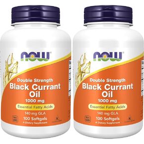 Now Foods Double Strength Black Currant Oil Dietary Supplement, 1000 mg, 100 Softgels in Saudi Arabia
