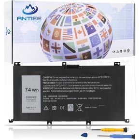 بطارية ANTIEE 74WH 357F9 لأجهزة Dell Inspiron 15 7000 Gaming 15 7559 i7559 7557 i7557 5577 7567 5576 7566 i7559-5012GRY i5577-7342blk-pus INS15PD P65F P65F001 الكمبيوتر المحمول P57F 71JF4 071JF4 0GFJ6 0357F9 in Kuwait