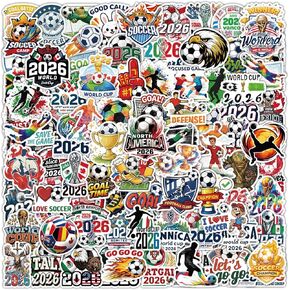 100 قطعة من ملصقات كرة القدم لمحبي الرجال، ملصقات كأس العالم 2026 من الفينيل لزجاجة المياه، وسجل القصاصات، وحافظة الهاتف، وديكور مشجعي كرة القدم، ومستلزمات الحفلات الرياضية in Kuwait