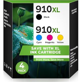 خراطيش حبر 910XL 910 متوافقة مع مجموعة خرطوشة الحبر HP 910 XL HP910XL HP910 تعمل مع Officejet Pro 8025e 8025 8028e 8028 8035e 8035 OfficeJet 8015e 8022e 8015 8022، 4 عبوات in Kuwait