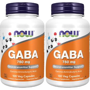 مكملات NOW، GABA (حمض جاما أمينوبوتيريك) 750 ملجم، دعم الناقلات العصبية*، 100 كبسولة نباتية in Saudi Arabia