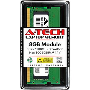 A-Tech 32GB Kit (2x16GB) RAM for Dell Latitude 14 5440, 15 5540 Laptop | DDR5 5200MHz PC5-41600 SODIMM 1Rx8 1.1V 262-Pin Non-ECC SO-DIMM Memory Upgrade in Kuwait