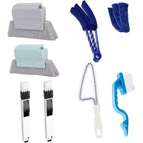 8pcs Cleaning Brush Set for Household Grooves and Corners, Handheld Window Track and Air Conditioner Shutter Cleaning Tools, Multi-Surface Keyboard and Vent Dusting Brushes in Saudi Arabia