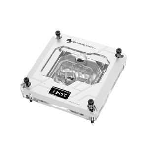 كتلة مياه Barrowch FBLTFHI-04I CPU لـ Intel i3 i5 i7 i9 LGA 1700 1200 1156 1155 1151 1150 كتلة مائية نحاسية مع شاشة رقمية TFT لدرجة الحرارة وLRC 2.0 5v 3Pin aRGB LED + محول (أسود) in Kuwait