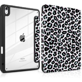 حافظة TWOLSKOO لجهاز iPad Air 11 بوصة (M3 2025 / M2 2024)، ظهر أكريليك شفاف مع ممتص للصدمات من مادة TPU، حامل أقلام رصاص، حامل ثلاثي الطي، نوم/استيقاظ تلقائي، نقطة بولكا شوكولاتة in Kuwait