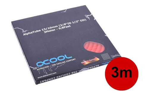 Alphacool Tubing AlphaTube HF 13/10 (3/8" ID) - UV Red 3m (9,8ft) Retailbox (18416) in Saudi Arabia