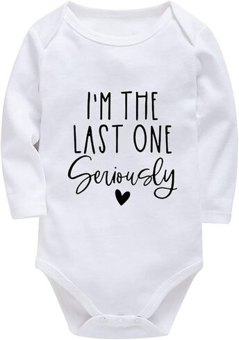 I'm The Last One Seriously Newborn Romper Unisex Long Sleeve Cute Newborn Boy Outfits White Baby Boy Coming Home in Saudi Arabia