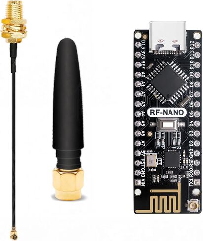 لوحة RF-Nano ومجموعة الهوائي، وحدة NRF24L01+ بالداخل، متوافقة مع Arduino، USB-C، تدعم Arduino IDE، وحدة تحكم دقيقة ATmega328PB-AU للنماذج الأولية DIY in Kuwait