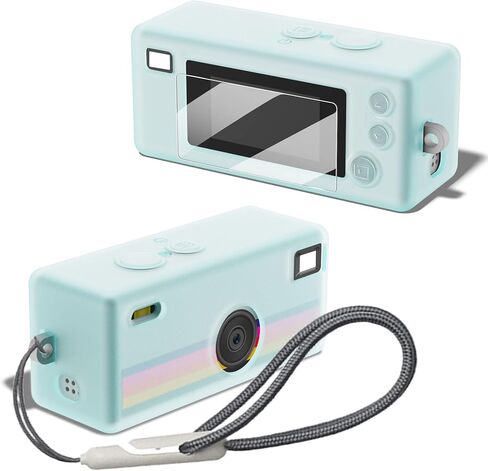 حافظة من السيليكون لملحقات الصندوق الرقمي لسلسلة المفاتيح Kodak CHARMERA، حافظة واقية من السيليكون الناعم، تأتي مع واقيات الشاشة وحزام المعصم - أخضر مضيء in Kuwait