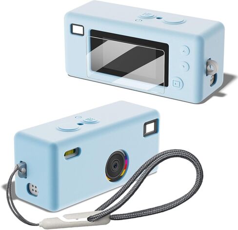 حافظة من السيليكون لملحقات الصندوق الرقمي لسلسلة المفاتيح Kodak CHARMERA، حافظة واقية من السيليكون الناعم، تأتي مع واقيات الشاشة وحزام المعصم - أخضر مضيء in Kuwait