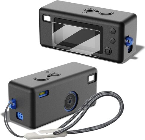 حافظة من السيليكون لملحقات الصندوق الرقمي لسلسلة المفاتيح Kodak CHARMERA، حافظة واقية من السيليكون الناعم، تأتي مع واقيات الشاشة وحزام المعصم - أخضر مضيء in Kuwait
