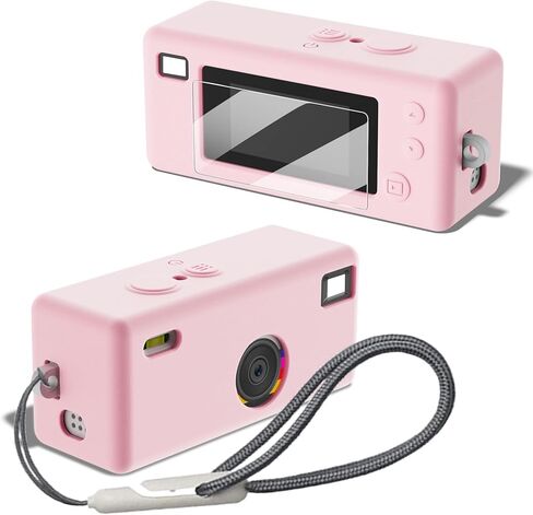 حافظة من السيليكون لملحقات الصندوق الرقمي لسلسلة المفاتيح Kodak CHARMERA، حافظة واقية من السيليكون الناعم، تأتي مع واقيات الشاشة وحزام المعصم - أخضر مضيء in Kuwait