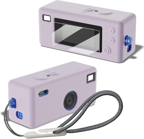 حافظة من السيليكون لملحقات الصندوق الرقمي لسلسلة المفاتيح Kodak CHARMERA، حافظة واقية من السيليكون الناعم، تأتي مع واقيات الشاشة وحزام المعصم - أخضر مضيء in Kuwait