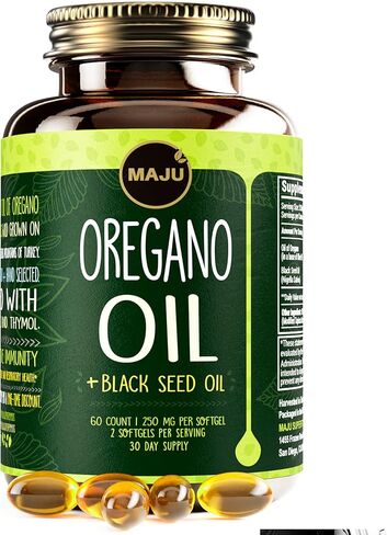 قطرات زيت الأوريجانو من ماجو، قوية 90% + كارفاكرول (1 أونصة سائلة) زيت البحر الأبيض المتوسط ​​العطري من سائل الأوريجانو، أسيت دي أوريجانو، دعم المناعة والموسمي، مقارنة بالمنتجات العضوية in Kuwait