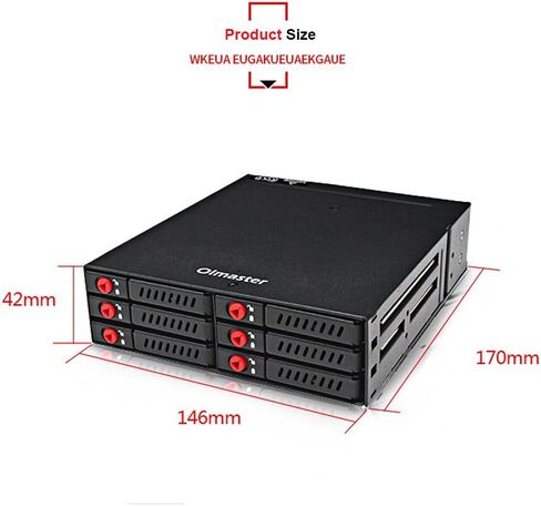 Brrnoo 6 خلجان لوحة الكترونية معززة متنقلة 2.5 بوصة HDD SSD القرص الصلب رف مبادلة ساخنة مع قفل مفتاح مروحة التبريد نقل 6 جيجابت في الثانية للكمبيوتر الشخصي 5.25 Drive Bay المتحمسين لتخزين البيانات in Saudi Arabia