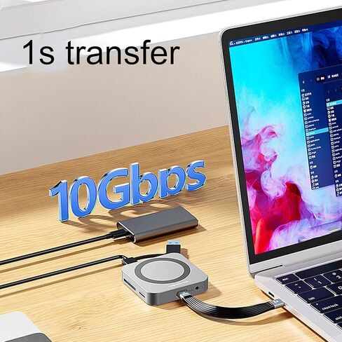 NVME Magnetic SSD Enclosure with 100W PD Charging, 4K HD USB3.2 Hub, 10Gbps M.2 Adapter, for NVMe in Saudi Arabia