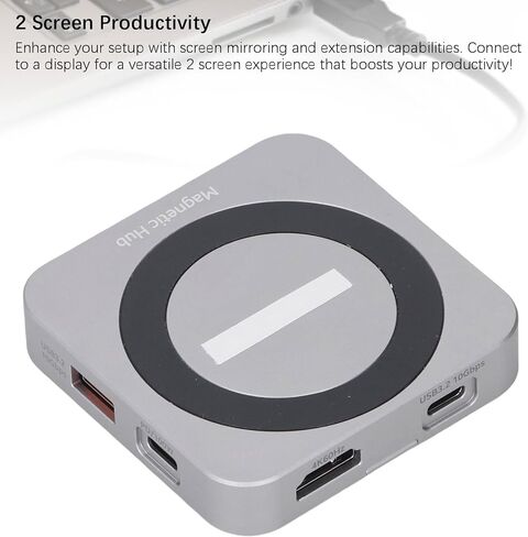 NVME Magnetic SSD Enclosure with 100W PD Charging, 4K HD USB3.2 Hub, 10Gbps M.2 Adapter, for NVMe in Saudi Arabia