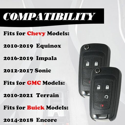MechanMagic Key Fob Replacement Fits for Chevrolet Equinox 2010-2019 Impala 2016-2019 Sonic 2012-2017 Buick Encore 2014-2018 GMC Terrain 2010-2021 Keyless Entry Remote Control OHT01060512 V2T01060512 in Saudi Arabia