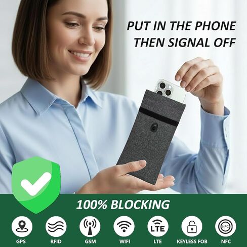 حقائب فاراداي للهواتف وسلاسل المفاتيح، عبوة من قطعتين لحجب الإشارة مع حماية RFID/NFC/GPS/WiFi/الخلية، وحقيبة خصوصية مضادة للتتبع للدخول بدون مفتاح للسيارة - حجم كبير يناسب جميع الهواتف الذكية in Kuwait