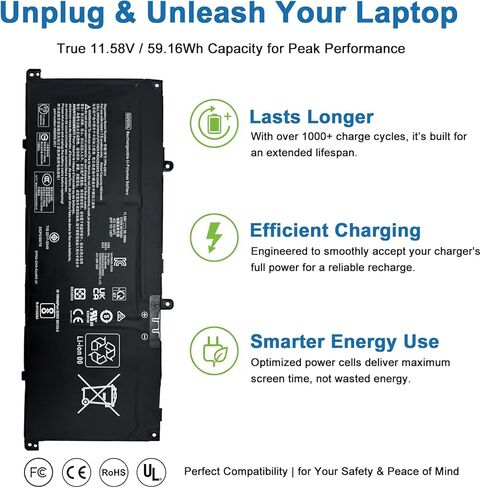 GD03XL Laptop Battery Replacement for HP Envy x360 14 2-in-1 14-fa0000 OmniBook X 14 EliteBook Ultra G1q EliteBook Ultra G1q8 Series Notebook GD03059XL N66215-005 N66000-1E1 N66000-B71 11.58V 59.16Wh in Kuwait