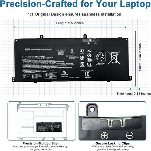 GD03XL Laptop Battery Replacement for HP Envy x360 14 2-in-1 14-fa0000 OmniBook X 14 EliteBook Ultra G1q EliteBook Ultra G1q8 Series Notebook GD03059XL N66215-005 N66000-1E1 N66000-B71 11.58V 59.16Wh in Kuwait